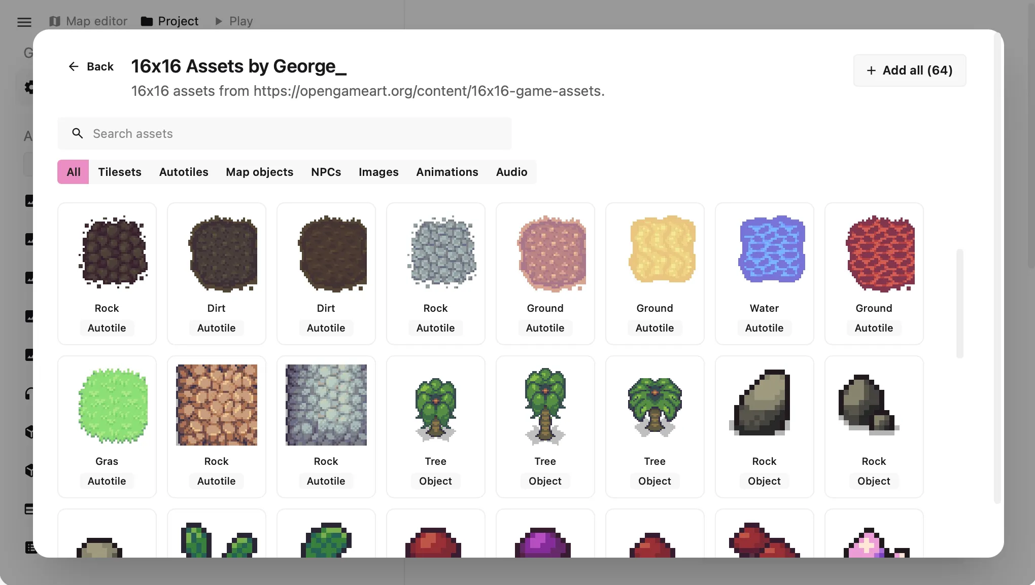 Assets screenshot