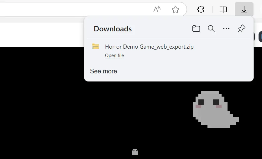 Screenshot showcasing the new web export and standalone build features